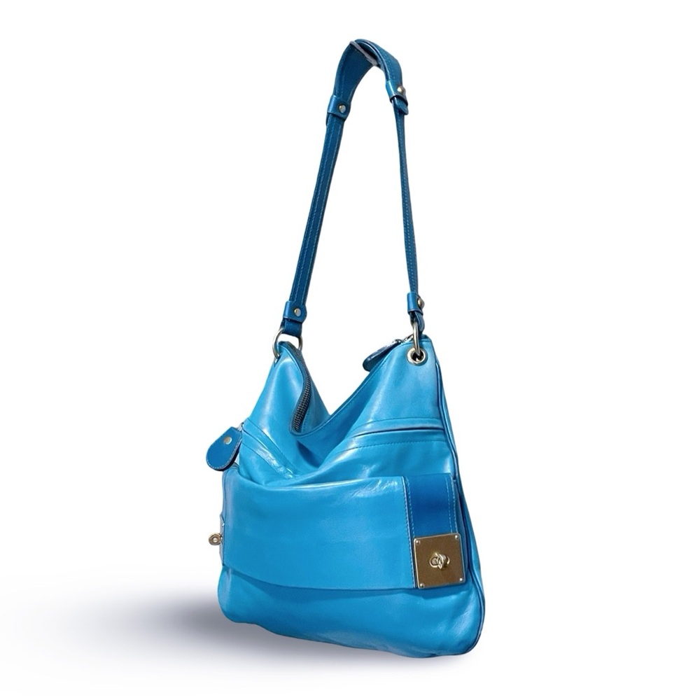 Mulberry Rare Y2K Bright Blue Leather Hobo Bag With single Strap - Picture 15 of 16